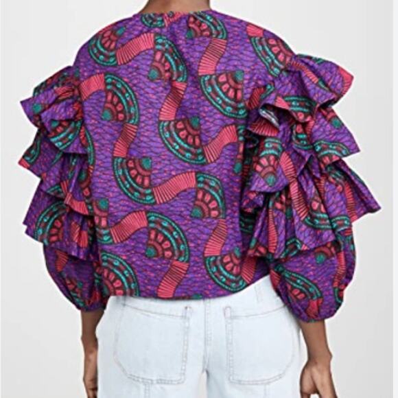 Ulla Johnson Tulia Printed Cotton Top In Purple - Picture 16 of 16